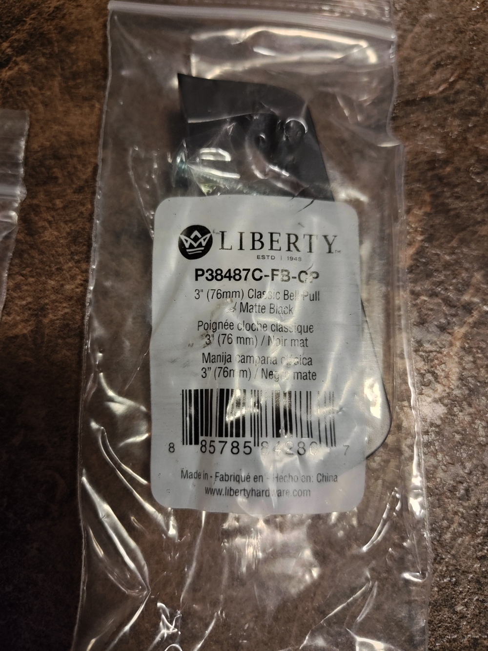 Liberty Matte Black 3" Classic Bell Pull - 76mm Door Handle